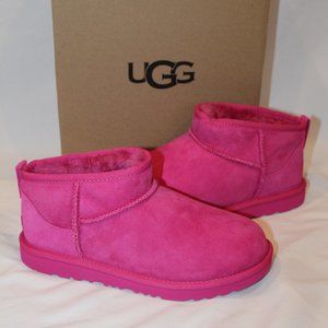 NIB UGG YOUTH 4 5 6 WOMENS 6 7 8 ULTRA MINI SUEDE SHEARLING LINKE ANKLE BOOTS